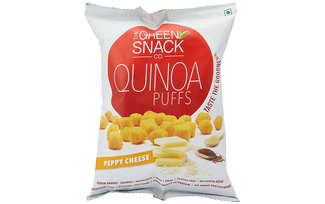 The Green Snack Co Quinoa Puffs Peppy Cheese    Pack  50 grams